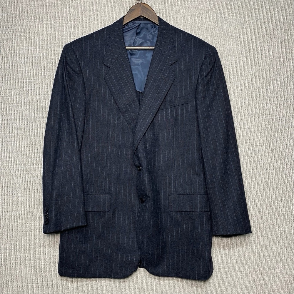 90s Oxxford Clothes Suit 2 Piece 42L (37x28) Renaissance N2 Benjamin Gray Stripe